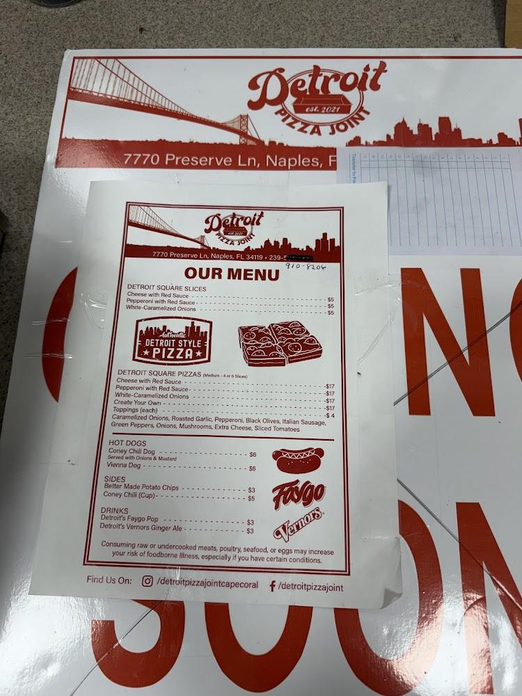 Detroit Pizza Joint Menu image 1